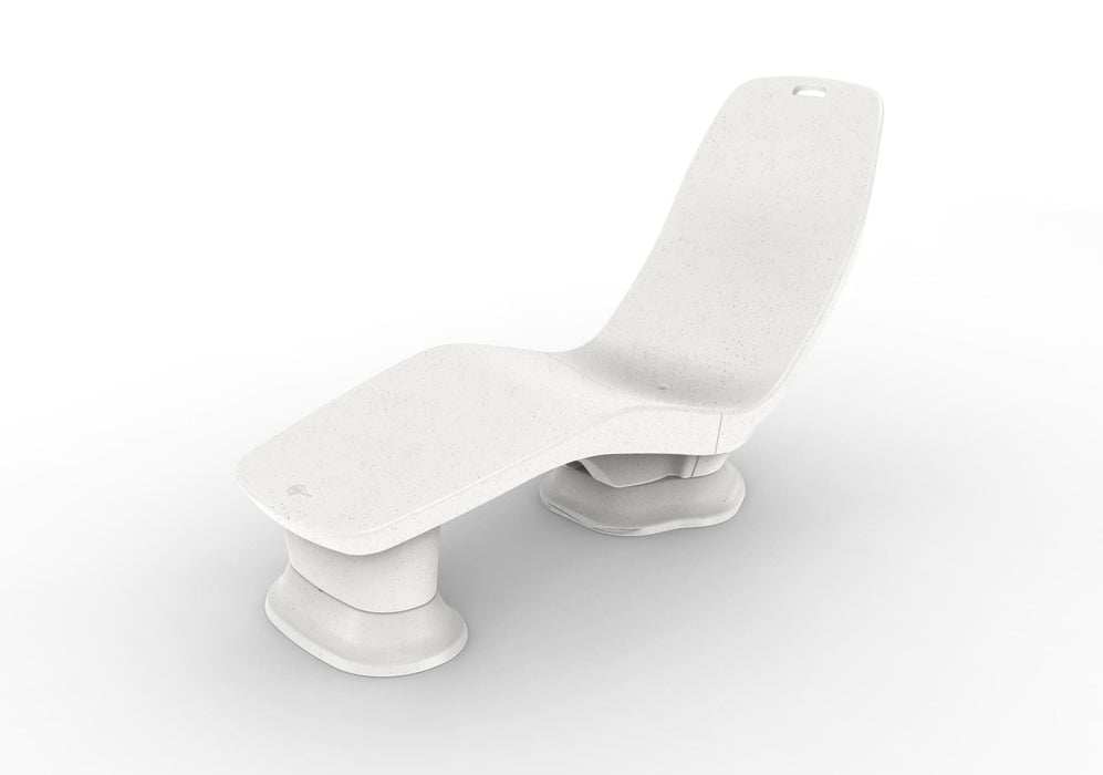 White Granite Laylo Lounger with 4 in riser on a white background