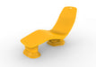 Yellow TenJam Laylo Lounger with 4 in riser on a white background