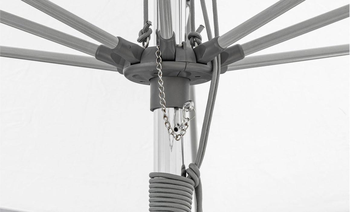 Ledge Lounger 10' Square Pulley Essential Fiberglass Umbrella