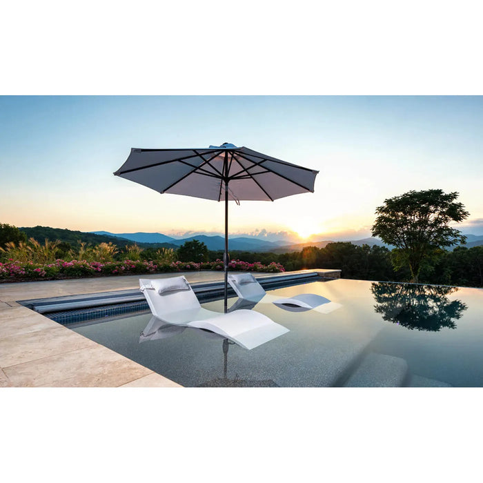 Ledge Lounger Essential Fiberglass Umbrella - 11' Octagon Crank Auto Tilt