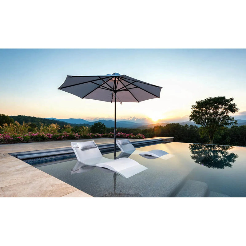 Ledge Lounger Essential Fiberglass Umbrella - 9' Octagon Crank Auto Tilt