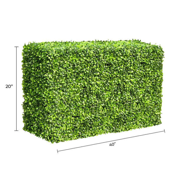 Designer Plants Light Artificial Boxwood Hedge 40"L x 20"H Commercial Grade UV Resistant