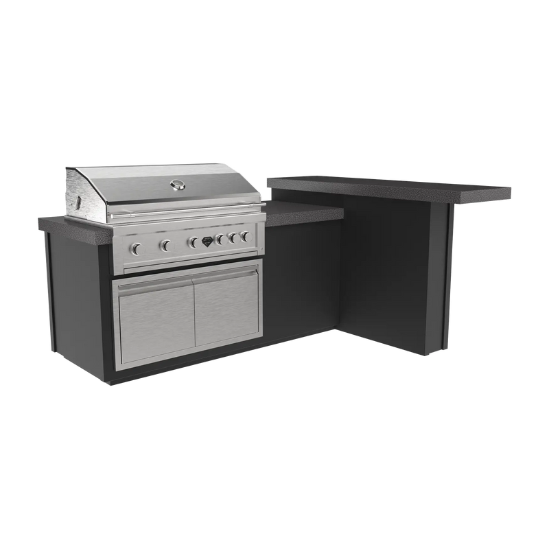 The Outdoor Plus Luxe 96" Complete L-Shaped BBQ Island