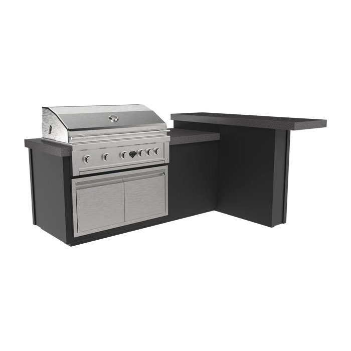 The Outdoor Plus Luxe 96" L-Shaped BBQ Island, Complete Outdoor Kitchen Kit, Outdoor Kitchen Island, BBQ Grill Island, Fully Integrated Outdoor Cooking and Entertainment Island