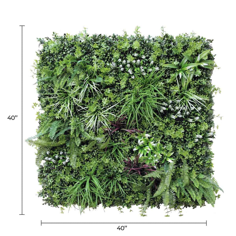 Ultra Luxury Tropical Vista Artificial Vertical Garden 40" x 40" 11SQ FT Commercial Grade UV Resistant