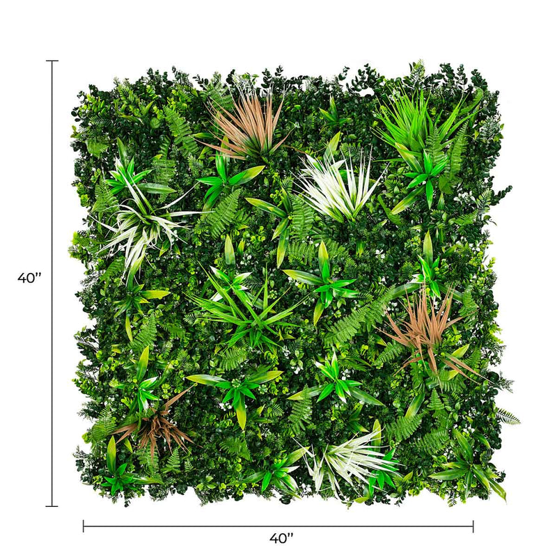 Wild Tropics Artificial Vertical Garden 40" x 40" 11SQ FT - Commercial Grade & UV Resistant