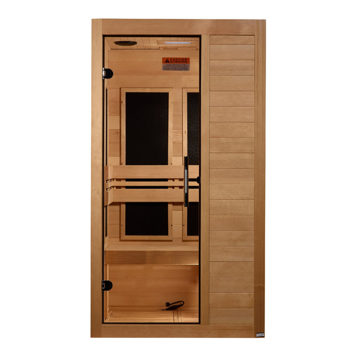 Golden Designs S-Line MX-S106-01 Maxxus Low EMF FAR Infrared Sauna | Canadian Hemlock | 1-Person