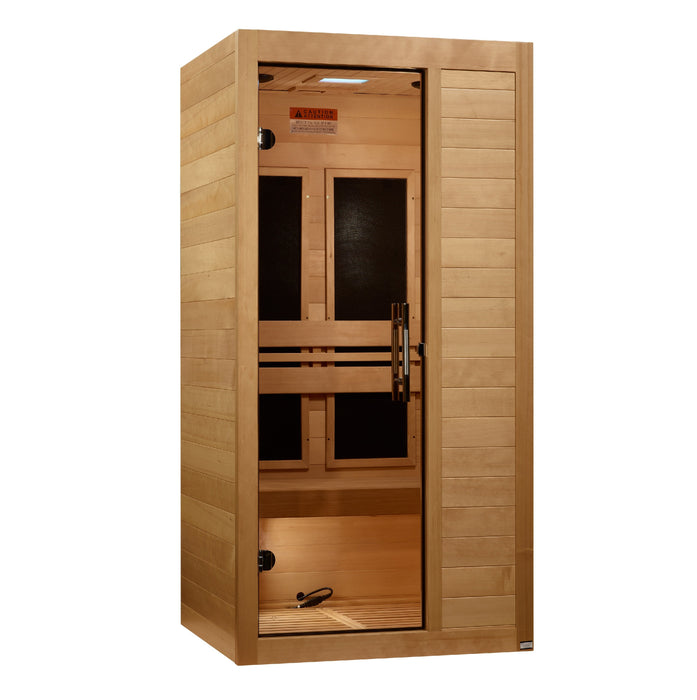 Golden Designs S-Line MX-S106-01 Maxxus Low EMF FAR Infrared Sauna | Canadian Hemlock | 1-Person