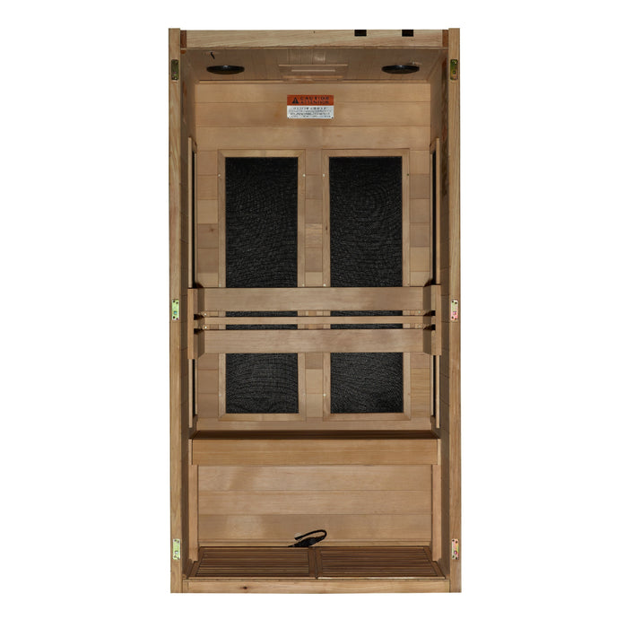 Golden Designs S-Line MX-S106-01 Maxxus Low EMF FAR Infrared Sauna | Canadian Hemlock | 1-Person