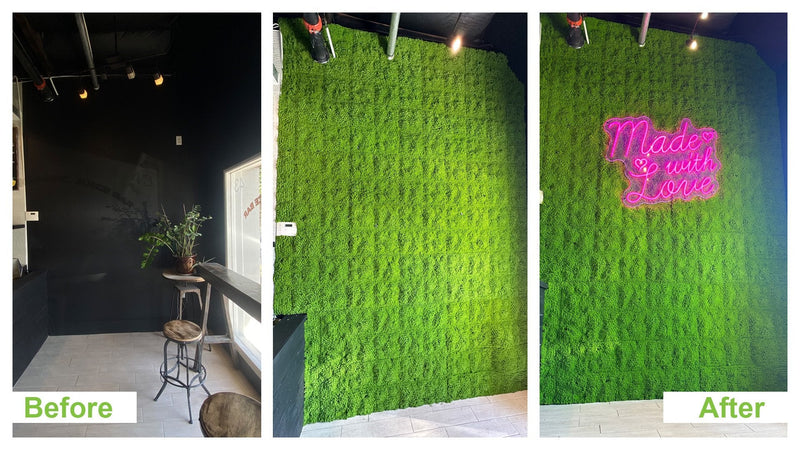 Faux Evergreen Moss Mat 40" x 20" 5.5 SQFT UV Resistant Commercial Grade