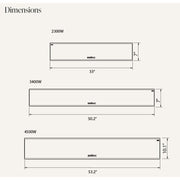 Dimensions of three different versions of the Bromic Platinum Electric Marine Heater with power ratings on a white background