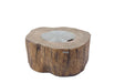 Elementi Manchester Wooden fire pit table on a white background