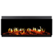 Orion V2 2026 Electric fireplace with glowing logs and flames on a white background