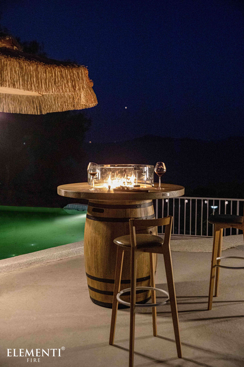 Elementi Lafite Barrel Bar Height Fire Table