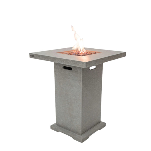 Elementi Montreal Fire pit table with flames on a white background
