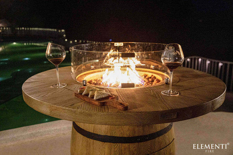 Elementi Lafite Barrel Bar Height Fire Table
