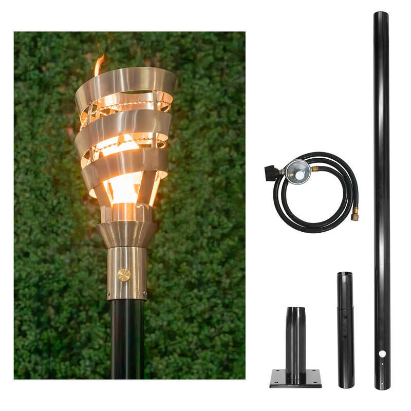 The Outdoor Plus Tiki Torch & Post Kit - Spiral (OPT-TPK12)