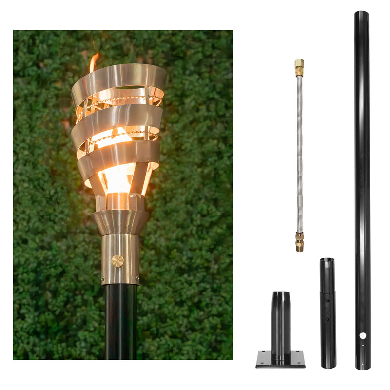The Outdoor Plus Tiki Torch & Post Kit - Spiral (OPT-TPK12)