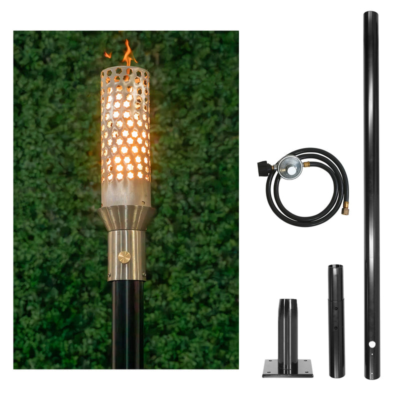 The Outdoor Plus Tiki Torch & Post Kit - Honeycomb (OPT-TPK14)