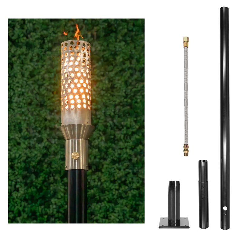 The Outdoor Plus Tiki Torch & Post Kit - Honeycomb (OPT-TPK14)
