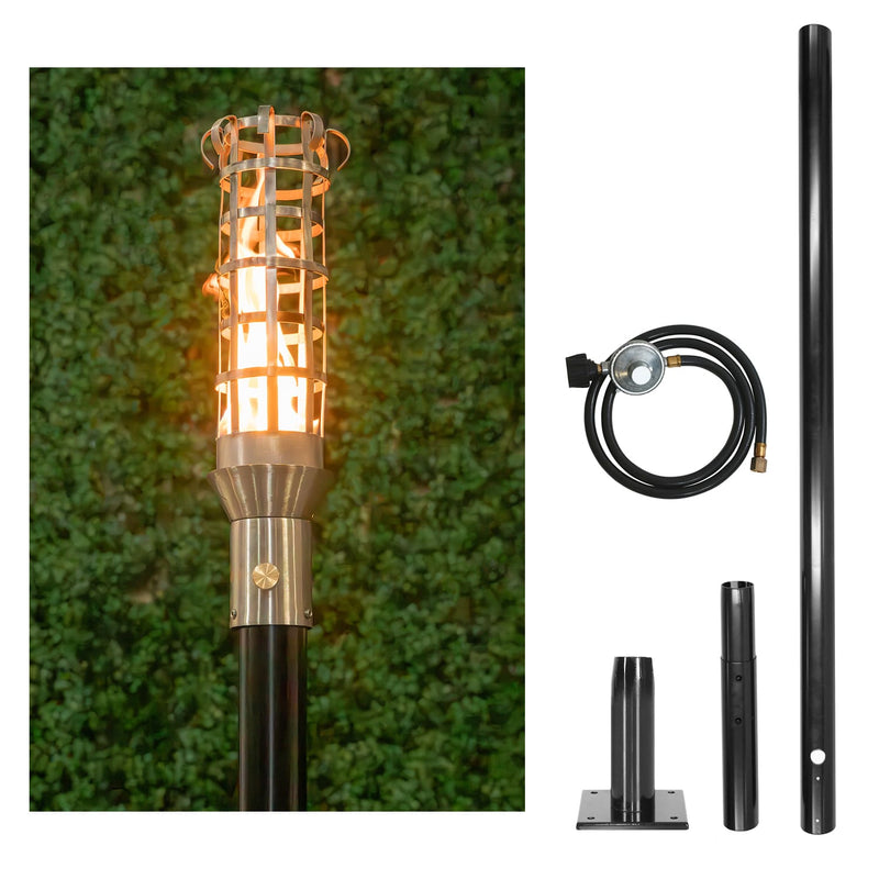 The Outdoor Plus Tiki Torch & Post Kit - Box Weave (OPT-TPK16)