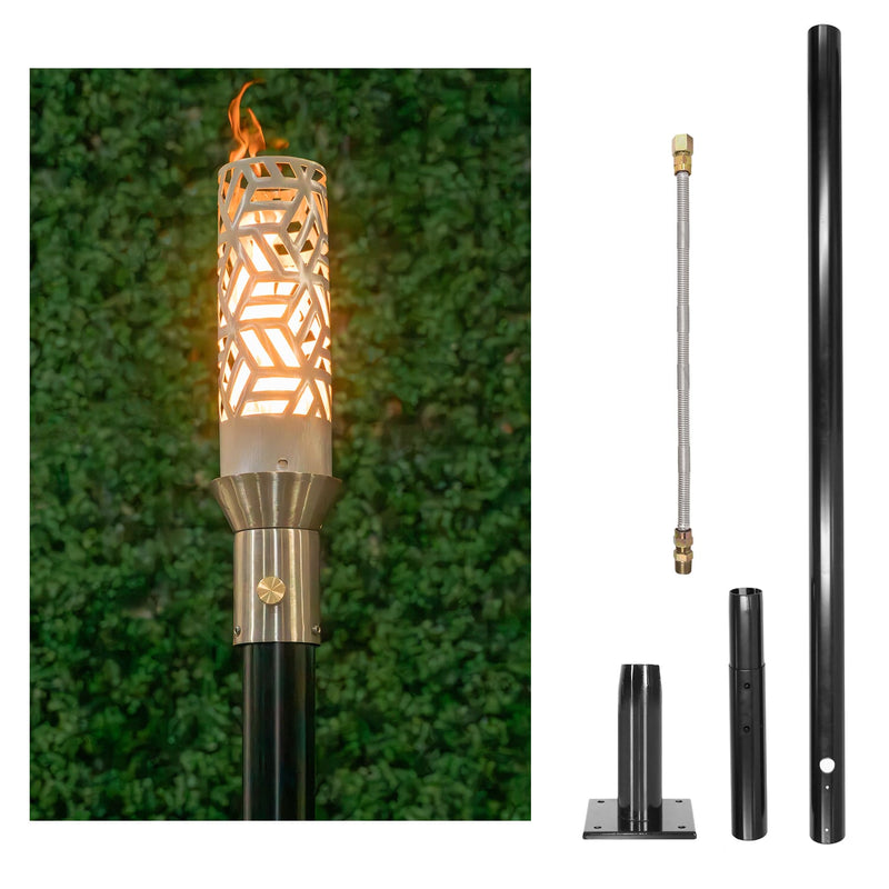 The Outdoor Plus Tiki Torch & Post Kit - Cubist (OPT-TPK19)