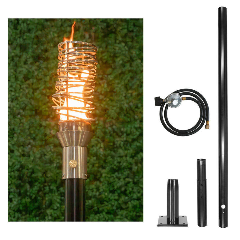 The Outdoor Plus Tiki Torch & Post Kit - Cyclone (OPT-TPK24)