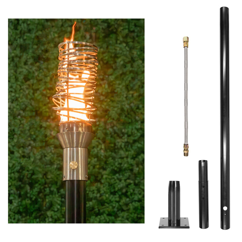 The Outdoor Plus Tiki Torch & Post Kit - Cyclone (OPT-TPK24)