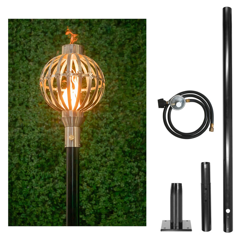 The Outdoor Plus Tiki Torch & Post Kit - Globe (OPT-TPK2)