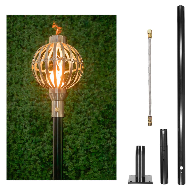 The Outdoor Plus Tiki Torch & Post Kit - Globe (OPT-TPK2)