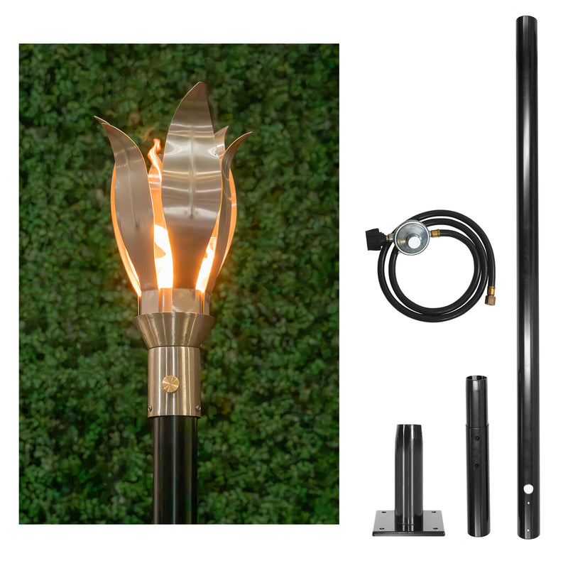 The Outdoor Plus Tiki Torch & Post Kit - Flower (OPT-TPK8)