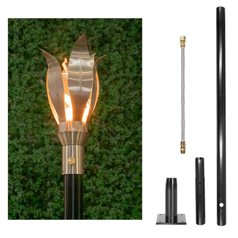 The Outdoor Plus Tiki Torch & Post Kit - Flower (OPT-TPK8)