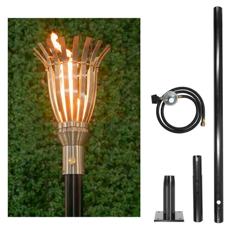 The Outdoor Plus Tiki Torch & Post Kit - Basket (OPT-TPK9)