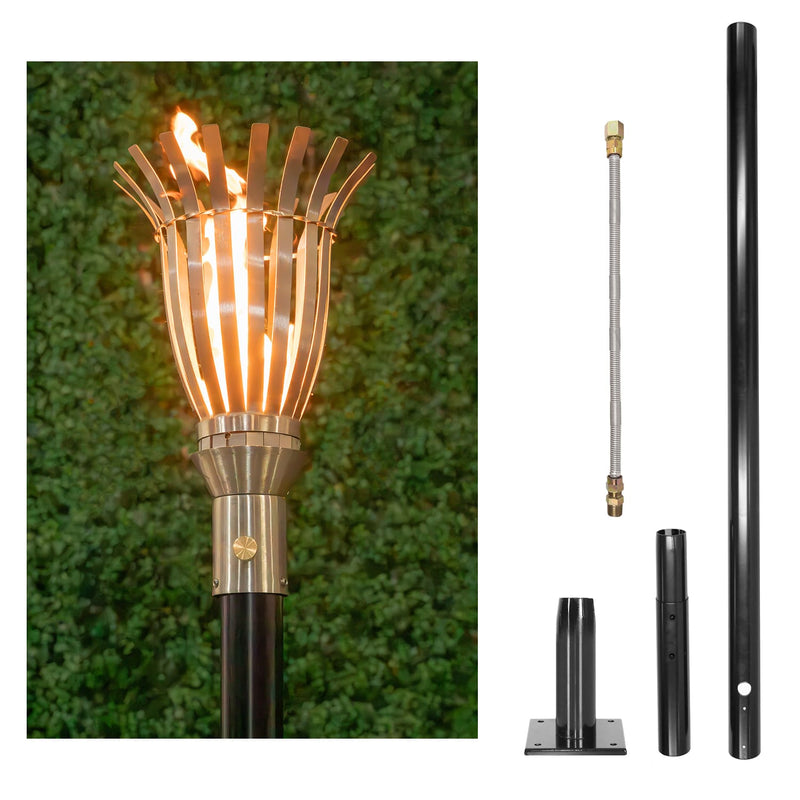 The Outdoor Plus Tiki Torch & Post Kit - Basket (OPT-TPK9)