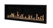 Modern electric fireplace with flames on a transparent background