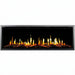 Electric Orion V2 Slim fireplace with glowing logs on a white background