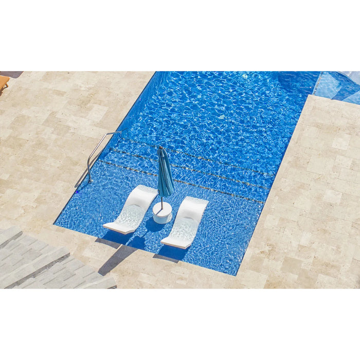 Ledge Lounger Luxury In-Pool Furniture Set, 2 Chaise Loungers and Side ...