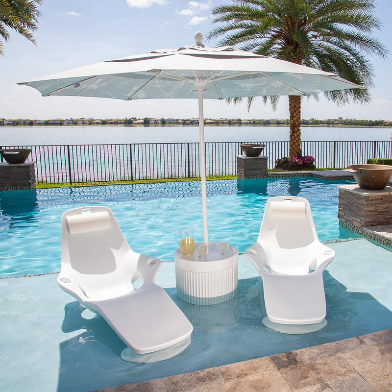 TenJam Ripple Wide Table with Umbrella Hole  - Pool & Patio Side Table