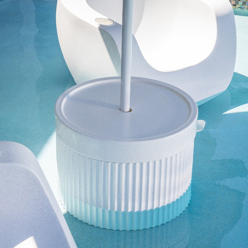 TenJam Ripple Wide Table with Umbrella Hole  - Pool & Patio Side Table