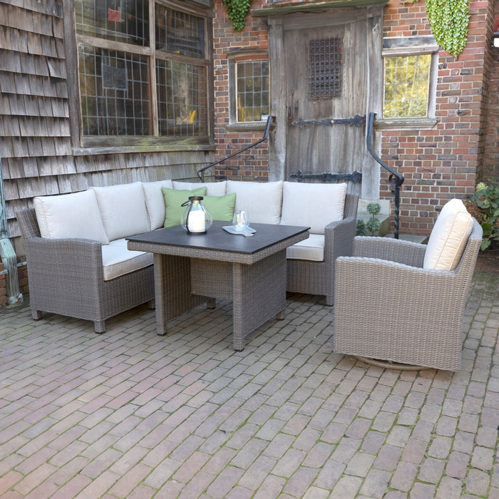 Palma Modular Wicker Corner Set with Swivel Glider