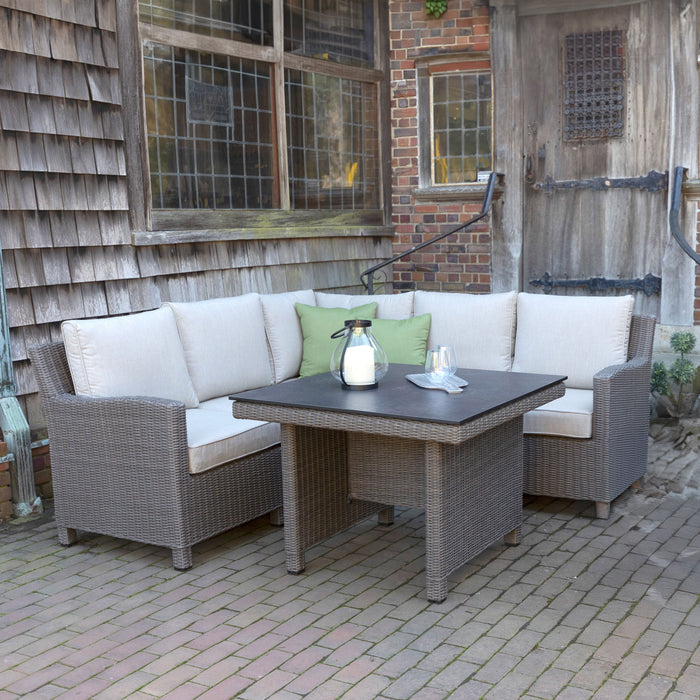 Palma Modular Wicker Corner Set with 37-inch Dining Table