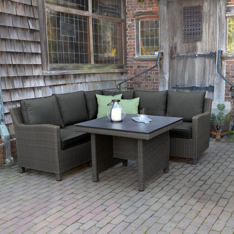 Palma Modular Wicker Corner Set with 37-inch Dining Table