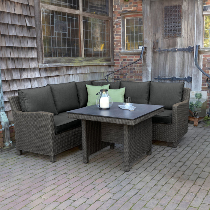 Palma Modular Wicker Corner Set with 37-inch Dining Table