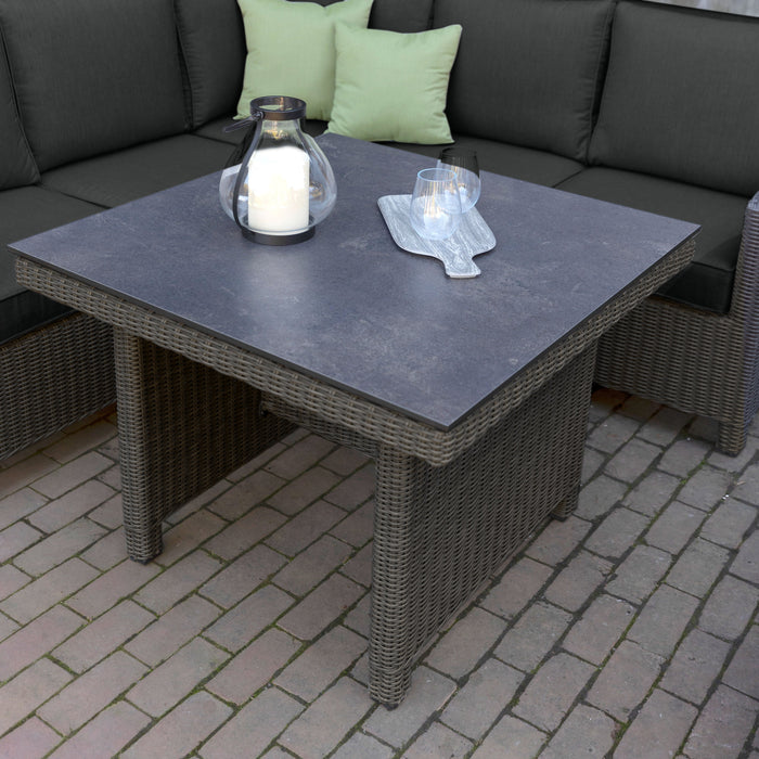 Palma Modular Wicker Corner Set with 37-inch Dining Table