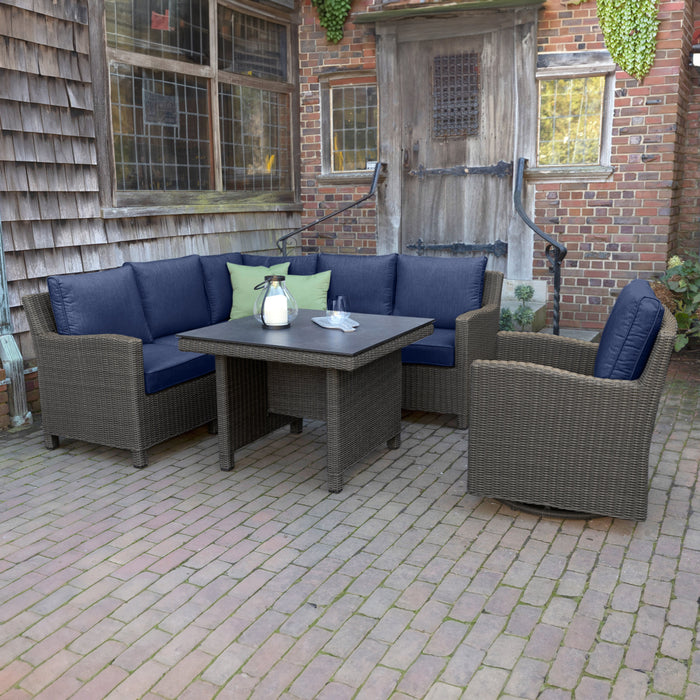 Palma Modular Wicker Corner Set with Swivel Glider