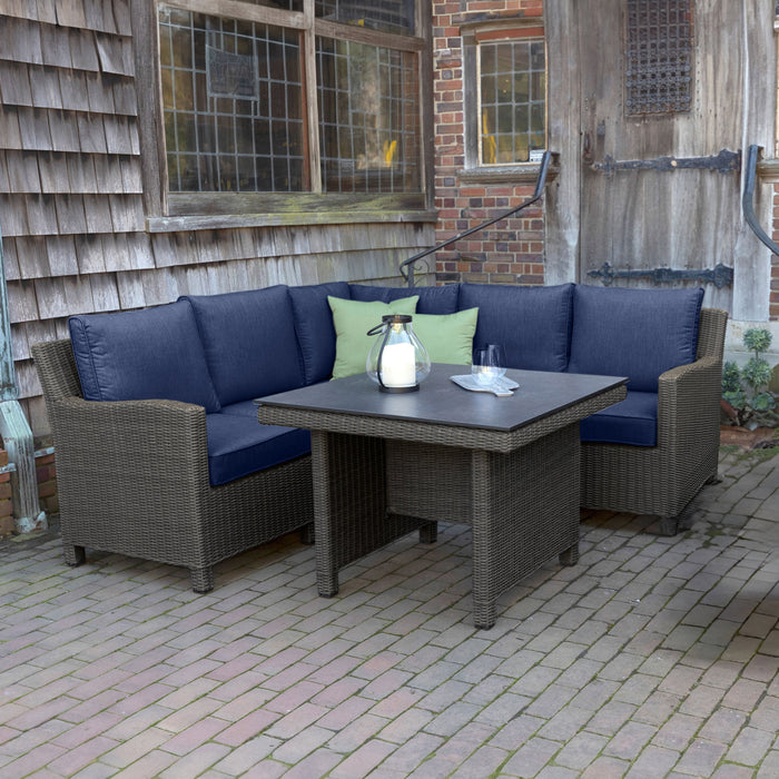 Palma Modular Wicker Corner Set with 37-inch Dining Table