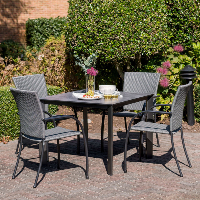 Pilano Woven Stackable Arm Chairs - Set Of 4