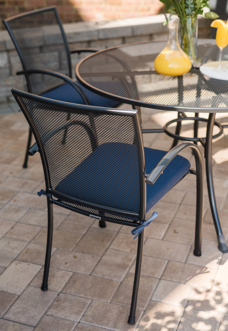 Pilano 5-Piece Wrought Iron Dining Set (48" Round Table with Umbrella Hole)