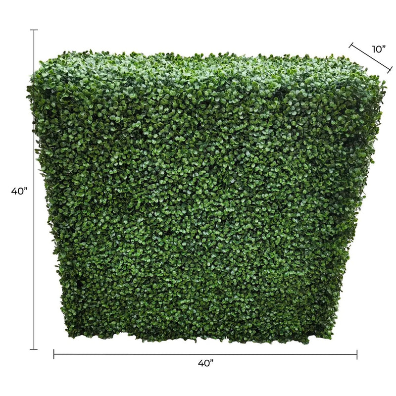 Two Tone Green Artificial Boxwood Hedge 40"L x 40"H Commercial Grade UV Resistant