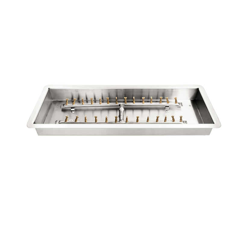 The Outdoor Plus Rectangular Drop-In Pan & H Bullet Burner - Fire Pit Insert